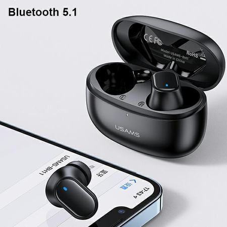 USAMS SŁUCHAWKI BEZPRZEWODOWE DO TELEFONÓW STEREO BLUETOOTH 5.1 TWS BHUBH03