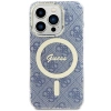 Etui Guess IML 4G MagSafe na iPhone 15 Pro Max - niebieskie