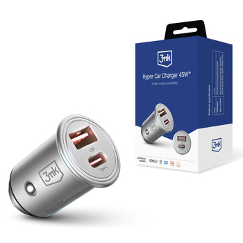 3MK HYPER CAR CHARGER 45W DO SAMOCHODU USB C DO TELEFONÓW SZYBKIE ŁADOWANIE