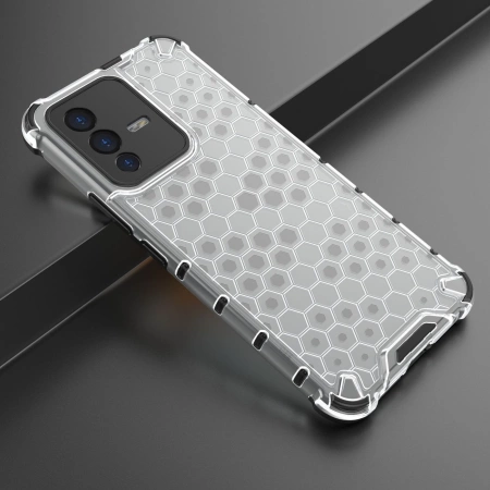 HURTEL ETUI HONEYCOMB DO VIVO V23 5G POKROWIEC Z ŻELOWĄ RAMKĄ PRZEZROCZYSTY
