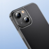 Baseus Frosted Glass Case etui pokrowiec do iPhone 13 sztywna obudowa z żelową ramką czarny (ARWS000901)