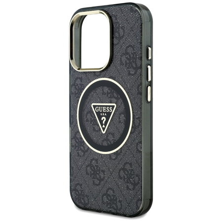GUESS ETUI IML METAL GLITTER 4G CIRCLE TRIANGLE DO IPHONE 16 PRO DO MAGSAFE