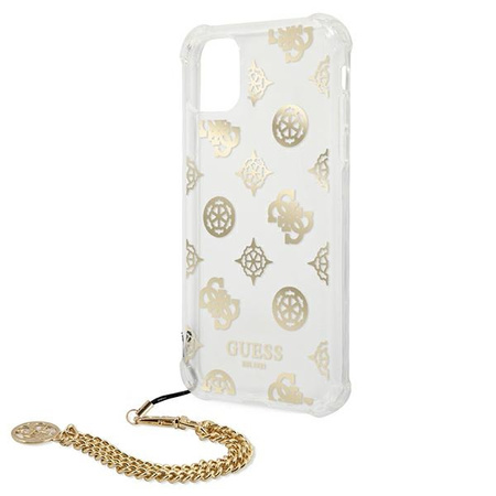 GUESS ETUI POKROWIEC DO IPHONE 11 PRO PEONY CHAIN HARDCASE WYSOKIEJ JAKOŚCI