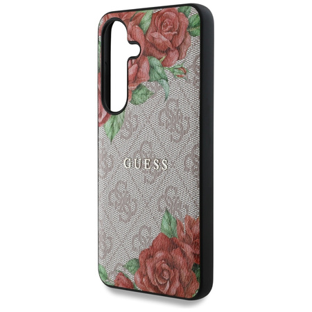 GUESS ETUI LEATHER 4G FLOWERS PRINT DO SAMSUNG GALAXY S25 DO MAGSAFE WYSOKA