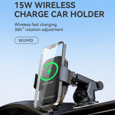 WOZINSKY UCHWYT Z ŁADOWARKĄ INDUKCYJNĄ 15W DO TELEFONÓW DO MAGSAFE SAMOCHÓD