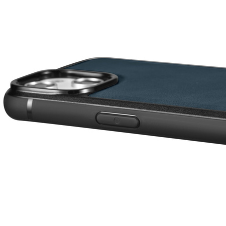iCarer Leather Oil Wax etui pokryte naturalną skórą do iPhone 14 (kompatybilne z MagSafe) niebieski (WMI14220717-BU)