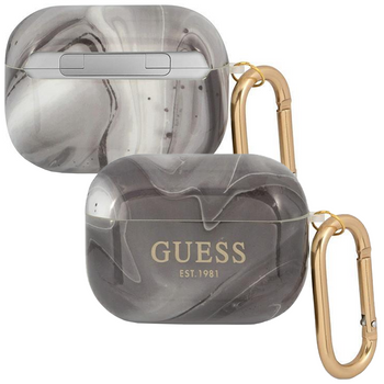 Guess GUAPUNMK AirPods Pro cover czarny/black Marble Collection