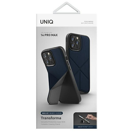 Etui Uniq Transforma na iPhone 14 Pro Max Magclick Charging - niebieskie