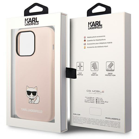 Karl Lagerfeld KLHCP14XSLCTPI iPhone 14 Pro Max 6,7" hardcase jasnoróżowy/light pink Silicone Choupette Body