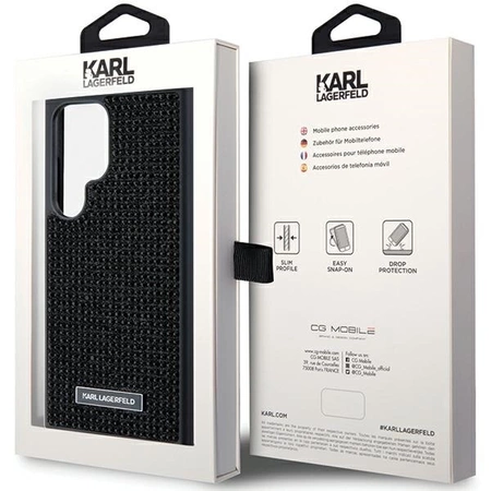 Etui Karl Lagerfeld Rhinestone Metal Logo na Samsung Galaxy S24 Ultra - czarne