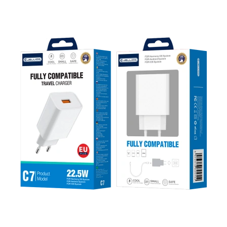 JELLICO ładowarka sieciowa C7 22.5W 1xUSB QC3.0 Biały