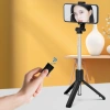 HURTEL SELFIE STICK TELESKOPOWY TRIPOD DO TELEFONÓW 0.7M CZARNY KOMPAKTOWY