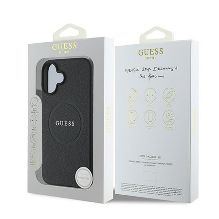GUESS ETUI HARDCASE GRAINED RING DO MAGSAFE DO IPHONE 16 PLUS 6.7 Z PEŁNĄ