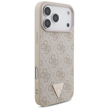 Etui Guess 4G Strap Triangle Logo        MagSafe do iPhone 17 Pro Max różowy
