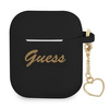 Guess GUA2LSCHSK AirPods cover czarny/black Silicone Charm Heart Collection