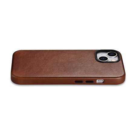 iCarer Oil Wax Premium Leather Case skórzane etui iPhone 14 Plus magnetyczne z MagSafe brązowy (WMI14220703-RB)