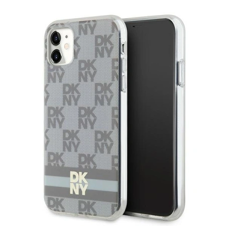 DKNY ETUI HARDCASE DO IPHONE 11 Xr 6.1 IML CHECKERED MONO STRIPES