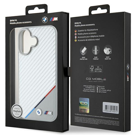 BMW BMHMP16S23PUDTS iPhone 166.1 szary/grey hardcase M Carbon Tricolor Line MagSafe