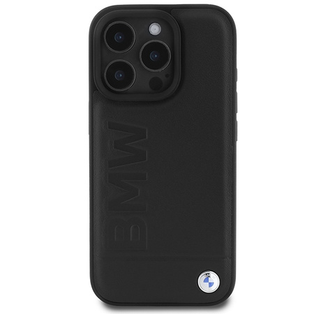BMW BMHMP16XSLLBK iPhone 16 Pro Max 6.9czarny/black hardcase Leather Hot Stamp MagSafe