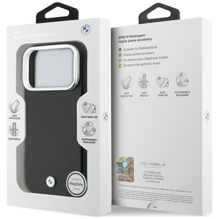 Etui BMW M Sign Metal Logo MagSafe do iPhone 17 Pro czarny