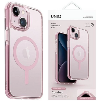 Etui UNIQ Combat Magclick Charging na iPhone 15 Plus / 14 Plus - różowe