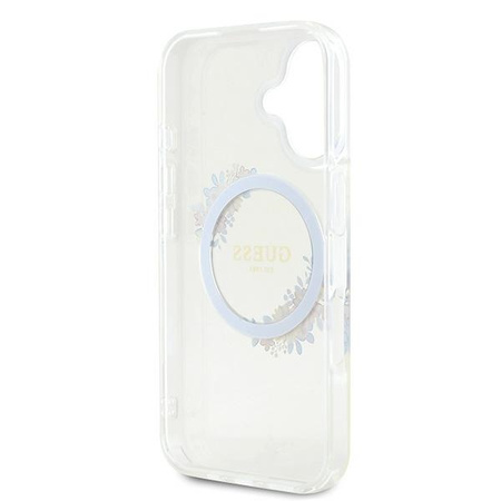 GUESS ETUI HARDCASE IML FLOWERS WREATH DO MAGSAFE DO IPHONE 16 PLUS 6.7