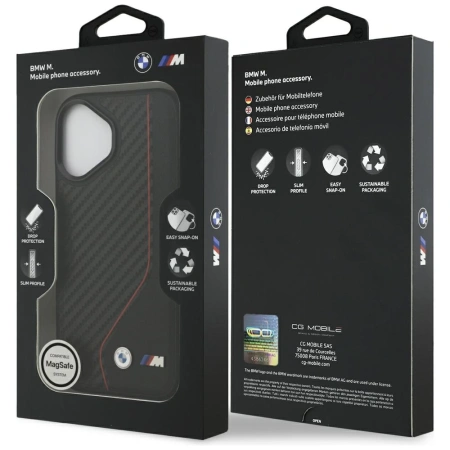 BMW ETUI M CARBON LINE LOGO DO IPHONE 17 MAGSAFE LUKSUSOWA OCHRONA