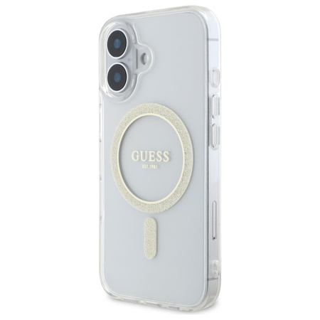 GUESS HARDCASE ETUI DO IPHONE 16 PLUS 6.7 DO MAGSAFE GLITTER CIRCLE
