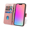 Magnet Case elegancki futerał etui pokrowiec z klapką i funkcją podstawki iPhone 14 Pro różowy