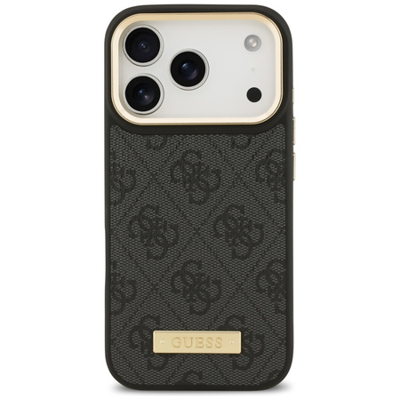Etui Guess 4G Logo Plate MagSafe do iPhone 17 Pro czarny