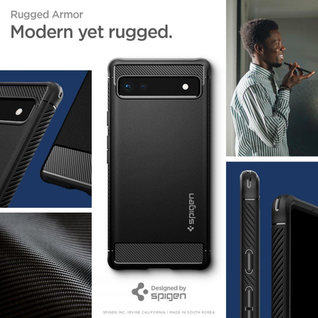 Spigen Rugged Armor etui na telefon Google Pixel 6A czarny