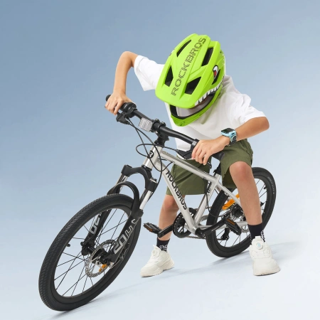 Kask rowerowy Rockbros TT-32004 Shark dziecięcy z odpinaną szczęką rozmiar M (54-58) - zielony