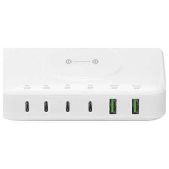 4smarts Stacja ładująca 7w1 100W         z ładowaniem bezprzewodowym biały/white 540570