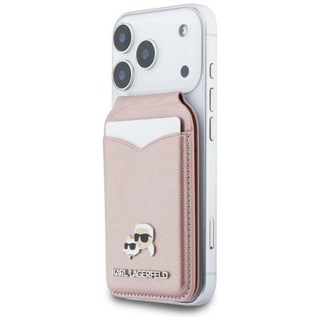 Portfel z lusterkiem Karl Lagerfeld      Stand Mirror MagSafe różowy