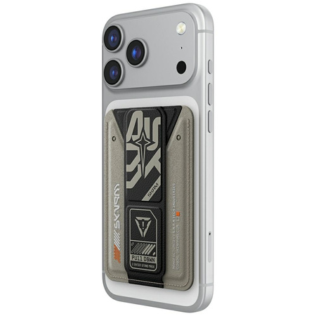 Portfel Skinarma Kado Aegis Magnetic Cardholder Grip Stand szary