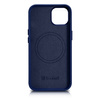 iCarer Case Leather pokrowiec etui z naturalnej skóry do iPhone 14 Plus niebieski (kompatybilne z MagSafe)