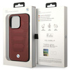 Etui BMW BMHMP14L22RPSR na iPhone 14 Pro burgundowy/burgundy Leather Seats Pattern MagSafe