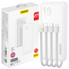 Dudao K6Pro uniwersalny powerbank 10000mAh z kablem USB, USB Typ C, Lightning biały (K6Pro-white)