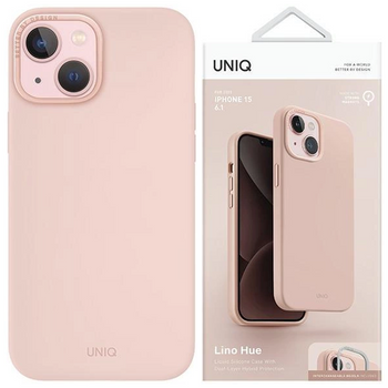 Etui Uniq Lino Hue na iPhone 14 Plus Magclick Charging - różowe