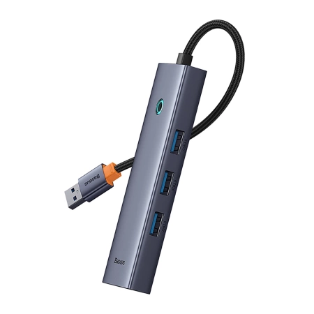BASEUS HUB USB-A 4W1 DO LAPTOPA PC 3 X USB-A 3.0 RJ45 ZŁĄCZE SZYB