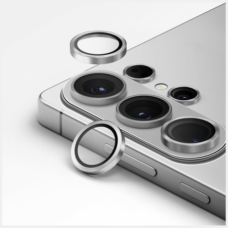Szkło na obiektyw aparatu UNIQ Optix     Aluminium Camera Lens do Samsung Galaxy S26 / S26 Plus srebrny