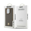 DKNY ETUI HARDCASE DO IPHONE 14 PRO MAX 6.7 LEATHER PATTERN METAL LOGO