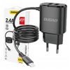 DUDAO ŁADOWARKA 2X USB Z WBUCONYM KABLEM DO LIGHTNING 12W DO TELEFONÓW