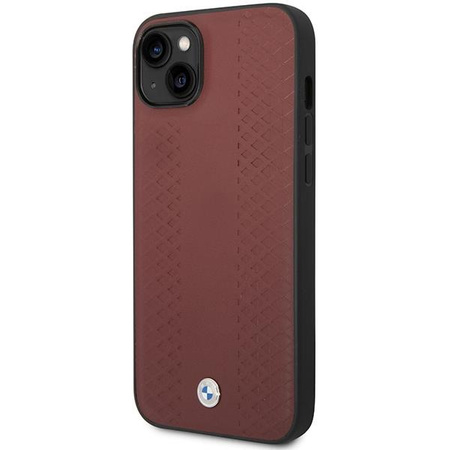 Etui BMW BMHCP14S22RFGR na iPhone 14 burgundowy/burgundy Leather Diamond Pattern