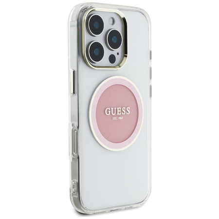 GUESS ETUI POKROWIEC MAGNETYCZNY DO MAGSAFE IPHONE 16 PRO LOGO METALOWE