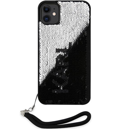 Etui Karl Lagerfeld KLHCN61PSQRKS na iPhone 11 / Xr - srebrne Sequins Cord