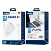 JELLICO ładowarka sieciowa EU20 GaN PD 65W 2xUSB-C + 1xUSB QC3.0 + kabel USB-C - USB-C Biały