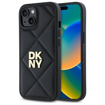 DKNY ETUI DO IPHONE 15 6.1 QUILTED STACK LOGO Z LUKSUSOWYM WYKOŃCZENIEM