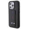 Etui BMW Grip Stand Smooth & Carbon na iPhone 15 Pro - czarne