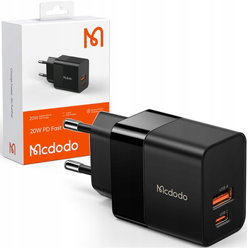 MCDODO SZYBKA ŁADOWARKA SIECIOWA DO IPHONE USB TYP C 2X USB USB-C PD 20W